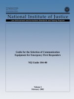 Guide for the Selection of Communication Equipment for Emergency First Responders pot