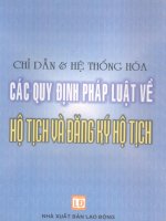 Chỉ dẫn và hệ thống hóa các quy định pháp luật về hộ tịch và đăng ký hộ tịch pptx