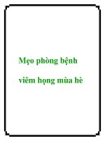 Mẹo phòng bệnh viêm họng mùa hè ppt