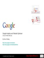 Google analytics and website optimizer