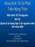 Đề Tài Quản lý sử dụng hợp lí tài nguyên nước cho thủy điện ppt