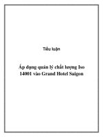 tiểu luận áp dụng quản lý chất lượng iso 14001 vào grand hotel saigon