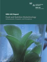 UNU-IAS Report Food and Nutrition Biotechnology Achievements, Prospects, and Perceptions