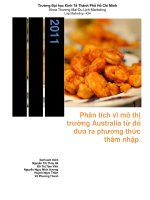 Tiểu luận:Phân tích vĩ mô thị trường Australia từ đó đưa ra phương thức thâm nhập docx