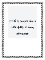 Trẻ dễ bị béo phì nếu có thiết bị điện tử trong phòng ngủ doc