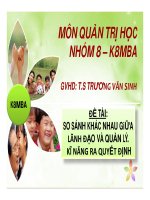 so sánh khác nhau giữa lãnh đạo và quản lý kĩ năng ra quyết định