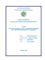 ÁP DỤNG CÁC NGUYÊN TẮC SÁNG TẠO TRONG GIA CÔNG NGÀNH CNTT – INFORMATION TECHNOLOGY OUTSOURCING