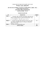 đề thi lí thuyết chuyên môn nghề tốt nghiệp cao đẳng khóa 2 - điện dân dụng - mã đề thi đdd - lt (15)