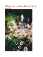 chỉ cần bạn còn nhớ, chẳng có thứ gì ra đi cả