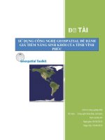 báo cáo sử dụng công nghệ geospatial để đánh giá tiềm năng sinh khối của tỉnh vĩnh phúc