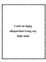 Cách sử dụng allopurinol trong suy thận mãn pot