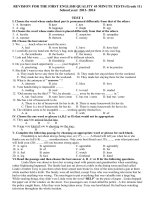 REVISION FOR THE FIRST ENGLISH QUALITY 45 MINUTE TESTS pot