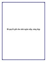 Bí quyết giữ cho nhà ngăn nắp, sáng đẹp doc