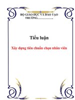 Tiểu luận: Xây dựng tiêu chuẩn chọn nhân viên doc