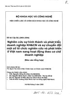 Nghiên cứu sự hình thành và phát triển doanh nghiệp KH&CN và sự chuyển đổi một số tổ chức nghiên cứu và phát triển Việt Nam sang hoạt động theo cơ chế doanh nghiệp pptx