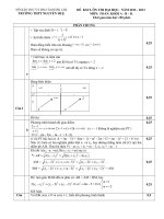 ĐÁP ÁN THỬ ĐẠI HỌC - TRƯỜNG THPT NGUYỄN HUỆ - ĐẮK LẮK NĂM 2013 ppt