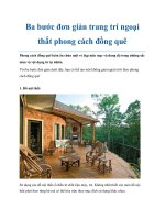 Ba bước đơn giản trang trí ngoại thất phong cách đồng quê doc