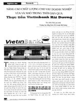 Nâng cao chất lượng cho vay doanh nghiệp vừa và nhỏ trong thời gian qua ppt