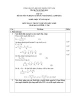 đáp án đề thi lí thuyết tốt nghiệp khóa 2 - điện tử dân dụng - mã đề thi đtdd - lt (46)