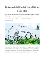 Khám phá du lịch sinh thái nổi tiếng ở Bạc Liêu pot