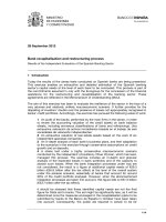 Bank recapitalisation and restructuring process - Results of the Independent Evaluation of the Spanish Banking Sector doc
