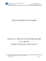 Thiết kế tuyến đường mở mới từ A1 đến B1 huyện Sapa tỉnh Lào Cai