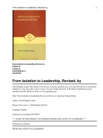 From Isolation to Leadership pot