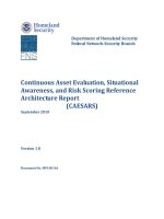 Continuous Asset Evaluation, Situational Awareness, and Risk Scoring Reference Architecture Report (CAESARS) doc