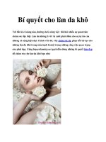 Bí quyết cho làn da khô pptx
