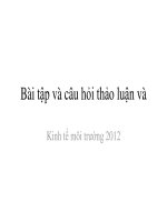 Bài tập và câu hỏi thảo luận và Kinh tế môi trường 2012 pptx
