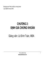 CHƯƠNG 2: ĐỊNH GIÁ CHỨNG KHOÁN pot