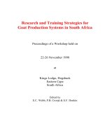 Research and Training Strategies for Goat Production Systems in South Africa pptx