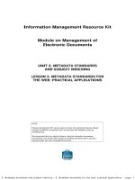 UNIT 3. METADATA STANDARDS AND SUBJECT INDEXING LESSON 3. METADATA STANDARDS FOR THE WEB: PRACTICAL APPLICATIONSNOTE ppt