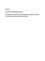 Country Environmental Analysis Cost Assessment of Environmental Degradation, Institutional Review, and Public Environmental Expenditure Review docx