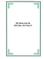 Hệ thống toàn bộ kiến thức vật lý lớp 12