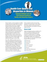 Health Care Quality and Disparities in Women: Selected Findings From the 2010 National Healthcare Quality and Disparities Reports potx