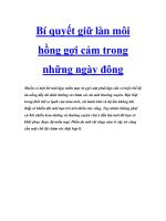 Bí quyết giữ làn môi hồng gợi cảm trong những ngày đông ppt