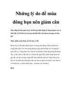 Những lý do để mùa đông bạn nên giảm cân docx