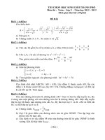 Đề thi và đáp án thi học sinh giỏi cấp thành phố môn toán 2013