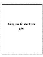 Uống sữa tốt cho bệnh gút doc