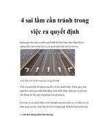 4 sai lầm cần tránh trong việc ra quyết định pdf
