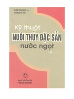 Kỹ thuật nuôi thủy đặc sản nước ngọt ppt