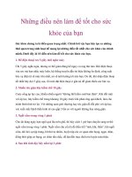 Những điều nên làm để tốt cho sức khỏe của bạn pot