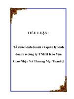 TIỂU LUẬN: Tổ chức kinh doanh và quản lý kinh doanh ở công ty TNHH Kho Vận Giao Nhận Và Thương Mại Thành ý pptx