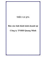 TIỂU LUẬN: Báo cáo tình hình kinh doanh tại Công ty TNHH Quang Minh docx