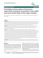 RKesneaorcwh arlteiclde ge and perception of pulmonary tuberculosis in pastoral communities in the middle and Lower Awash Valley of Afar region, Ethiopia docx