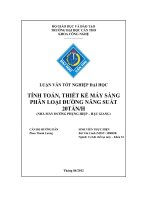 tính toán, thiết kế máy sàng phân loại đường năng suất 20 tấn / h (nhà máy đường phụng hiệp - hậu giang)