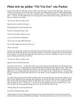 Phân tích tác phẩm “Tôi Yêu Em” của Puskin