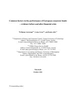 Common factors in the performance of European corporate bonds – evidence before and after financial crisis pdf