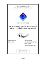 phân tích hiệu quả sử dụng vốn tại công ty cổ phần dược hậu giang